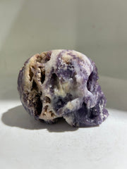 Raw Fluorite Skull | Natural Crystal Art Sculpture | Unique Gothic Decor