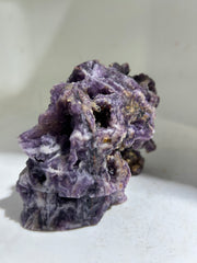 Raw Fluorite Skull Sculpture | Primitive Crystal Art | Unique Gothic Home Decor