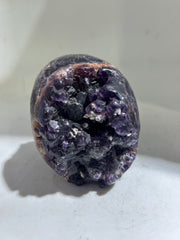 Raw Fluorite Skull | Primitive Crystal Skull Sculpture | Unique Gothic Art Decor