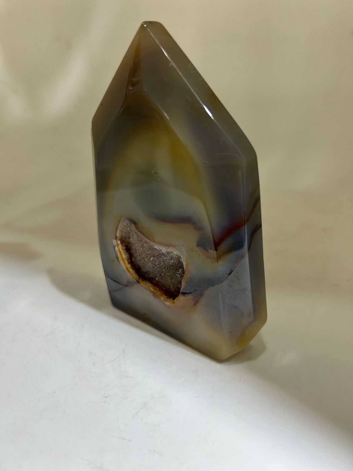 Agate Crystal Broom Ornament | Unique Druzy Tower Decoration