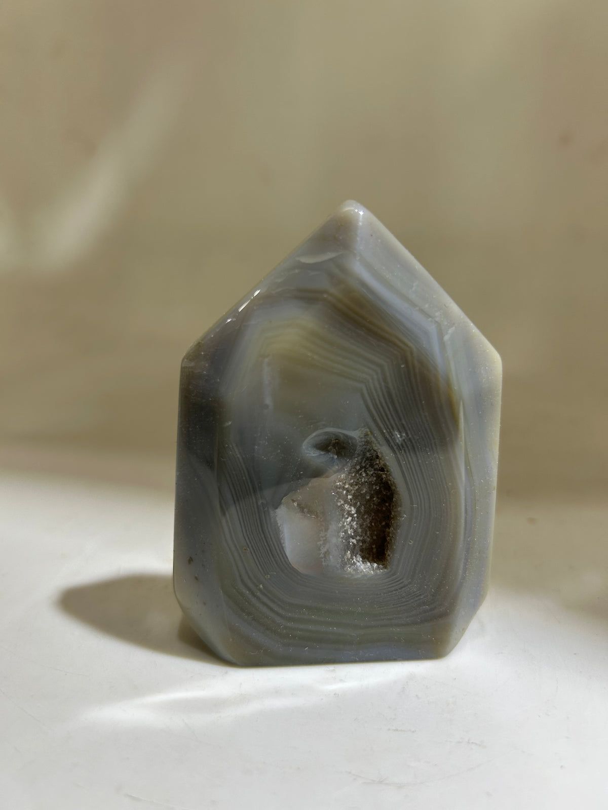 Agate Broom Crystal Ornament | Unique Polished Druzy Tower Décor