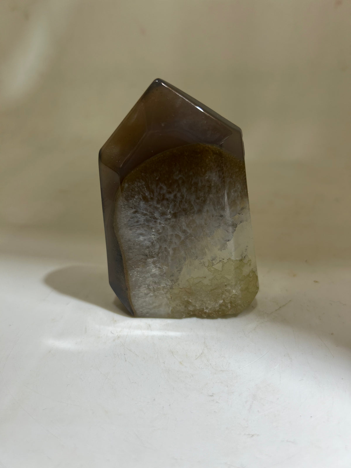 Agate Crystal Tower | Unique Frosted Druzy Point Sculpture