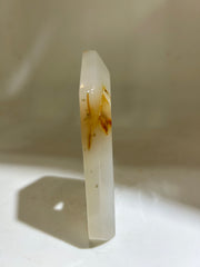 White Agate Tower | Botanical-Inspired Crystal Sculpture | Unique Modern Décor