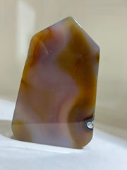 Agate Geode Tower | Warm Amber Banded Crystal Sculpture | Unique Modern Mineral Art