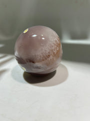 Agate Geode Sphere | Floral Patterned Crystal Ball | Unique Natural Stone Decor