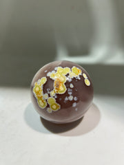 Agate Geode Sphere | Floral Patterned Crystal Ball | Unique Natural Stone Decor