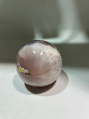 Agate Geode Sphere | Floral Patterned Crystal Ball | Unique Natural Stone Decor