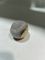 Agate Geode Sphere | Golden Cream Druzy Crystal Ball | Unique Natural Stone Decor
