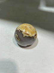 Agate Geode Sphere | Golden Cream Druzy Crystal Ball | Unique Natural Stone Decor