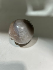 Grey Agate Sphere with Natural Geode Window | Unique Crystal Ball Home Decor