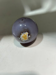 Lavender Agate Sphere with Natural Druzy Geode | Artisan Crystal Ball Home Decor