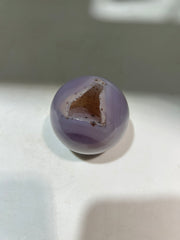 Lavender Agate Sphere with Natural Druzy Geode | Artisan Crystal Ball Home Decor