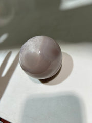 Misty Grey Agate Sphere with Natural Druzy Geode | Unique Crystal Gemstone Decor