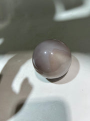 Misty Grey Agate Sphere with Natural Druzy Geode | Unique Crystal Gemstone Decor