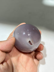 Lilac Mist Agate Sphere with Natural Window | Unique Crystal Ball Art Decor