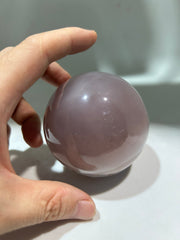 Banded Agate Sphere – Natural Crystal Art with Earthy Geode Accents