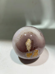 Banded Agate Sphere – Natural Crystal Art with Earthy Geode Accents