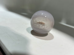 Lavender Agate Sphere – Natural Druzy Geode Crystal Ball for Modern Decor