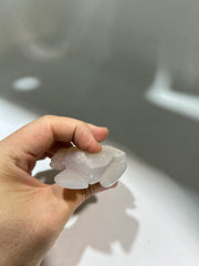 White Druzy Agate Turtle – Unique Crystal Carving for Elegant Home Decor
