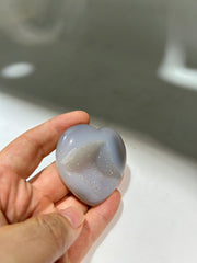 Druzy Agate Heart – Unique Crystal Heart Stone for Healing & Elegant Decor