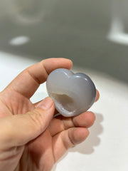 Druzy Agate Heart – Unique Crystal Geode Heart for Healing, Meditation & Gift