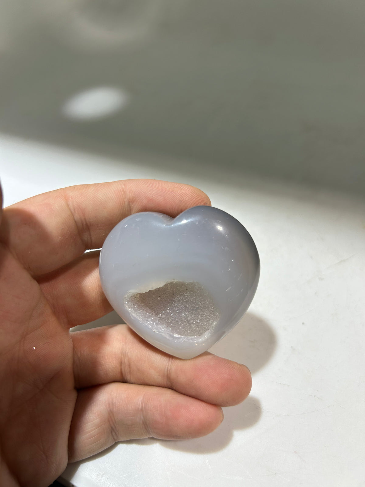 Druzy Agate Heart – Unique Crystal Geode Heart for Healing, Meditation & Gift