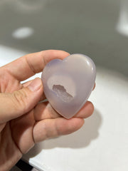 Lavender Druzy Agate Heart – Unique Crystal Heart for Healing, Meditation & Gifts