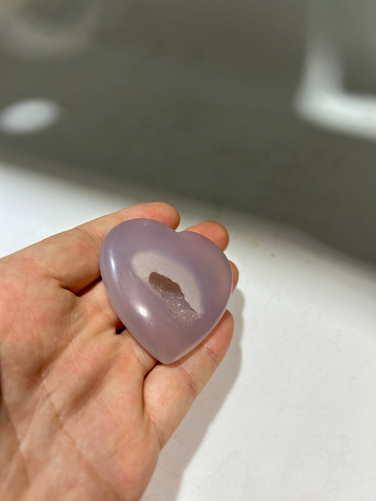 Lavender Druzy Agate Heart – Unique Crystal Heart for Healing, Meditation & Gifts