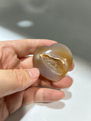 Golden Druzy Agate Heart – Unique Crystal Geode Heart for Healing, Meditation & Gifts