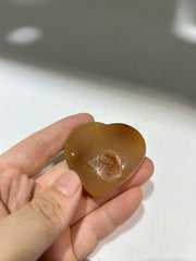 Caramel Druzy Agate Heart – Unique Crystal Heart for Healing, Meditation & Gifts
