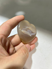 Caramel Druzy Agate Heart – Unique Crystal Heart with Natural Geode for Healing & Decor