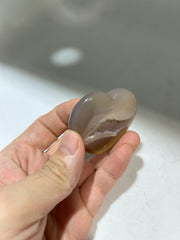 Caramel Druzy Agate Heart – Unique Crystal Heart with Natural Geode for Healing & Decor