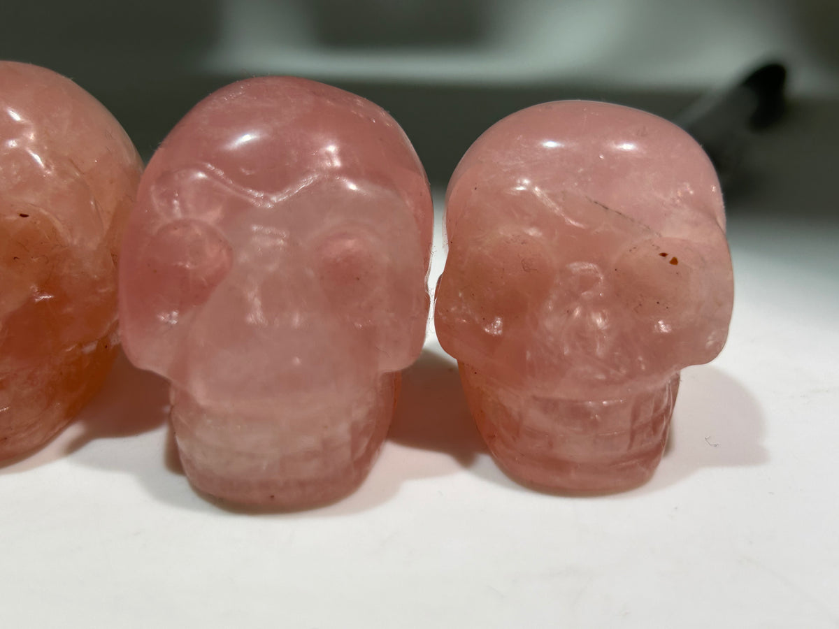 Rose Quartz Skull – Unique Crystal Skull Carving for Healing, Decor & Gifts