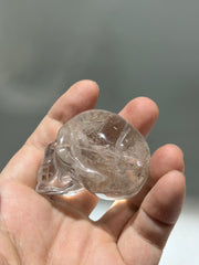 Clear Crystal Skull Sculpture – Artistic Crystal Skull for Healing, Meditation Decor