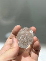 Clear Crystal Skull Sculpture – Artistic Crystal Skull for Healing, Meditation Decor