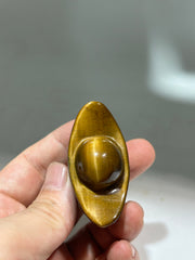 Tiger’s Eye Ingot – Polished Crystal Wealth Symbol for Prosperity & Feng Shui Decor