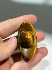 Tiger’s Eye Ingot Set – Polished Crystal Yuanbao for Prosperity, Feng Shui, and Unique Décor