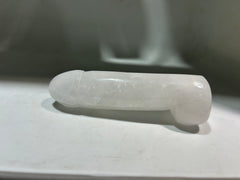 Hand-Carved White Crystal Phallic Sculpture – Unique Crystal Art for Bold Home Décor Symbolic Gifting