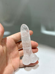Clear Crystal Phallic Sculpture – Modern Crystal Art for Bold Home Décor Unique Gifts
