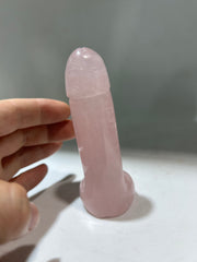 Rose Quartz Phallic Sculpture – Bold Crystal Art Ornament for Modern Décor & Unique Gifting