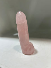 Rose Quartz Phallic Sculpture – Bold Crystal Art Ornament for Modern Décor & Unique Gifting