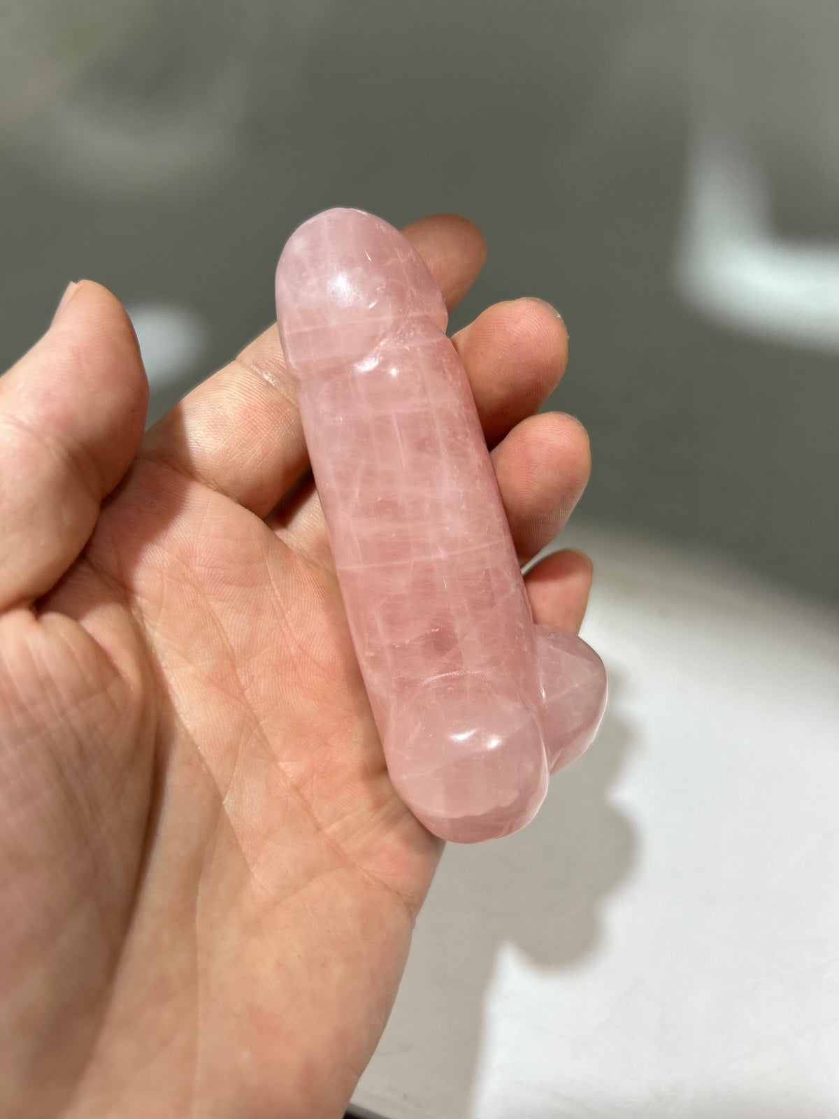 Pink Crystal Phallic Sculpture – Unique Crystal Art for Bold Décor Empowerment Gifts
