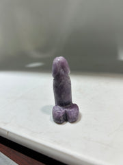 Purple Agate Phallic Sculpture – Miniature Crystal Art Ornament for Bold & Playful Décor