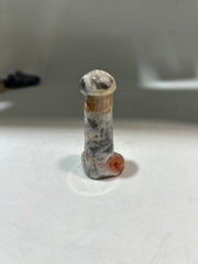 Crazy Lace Agate Phallic Sculpture – Artistic Natural Stone Figurine for Bold Décor & Collectors