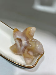 Agate Starfish Geode – Unique Golden Crystal Sculpture for Ocean-Inspired Home Décor