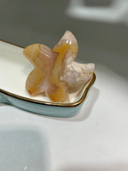 Agate Starfish Geode – Unique Golden Crystal Sculpture for Ocean-Inspired Home Décor