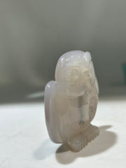 Agate Owl Figurine – Unique Druzy Crystal Sculpture for Mystical Home & Office Décor