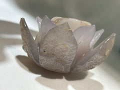 Agate Lotus Flower with Druzy Center – Unique Crystal Sculpture for Zen Home Décor