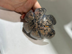 Agate Lotus Flower with Large Open Druzy Center – Unique Crystal Lotus Sculpture for Mindful Home Décor