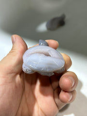 Agate Turtle Figurine with Natural Druzy Geode – Unique Crystal Animal Sculpture for Spiritual & Home Décor